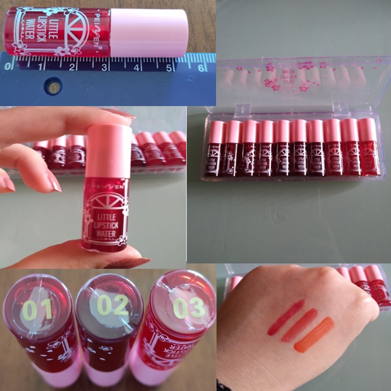 Bộ 10 thỏi son tint dưỡng ẩm kháng nước lâu trôi nhãn hiệu Peinfen | BigBuy360 - bigbuy360.vn