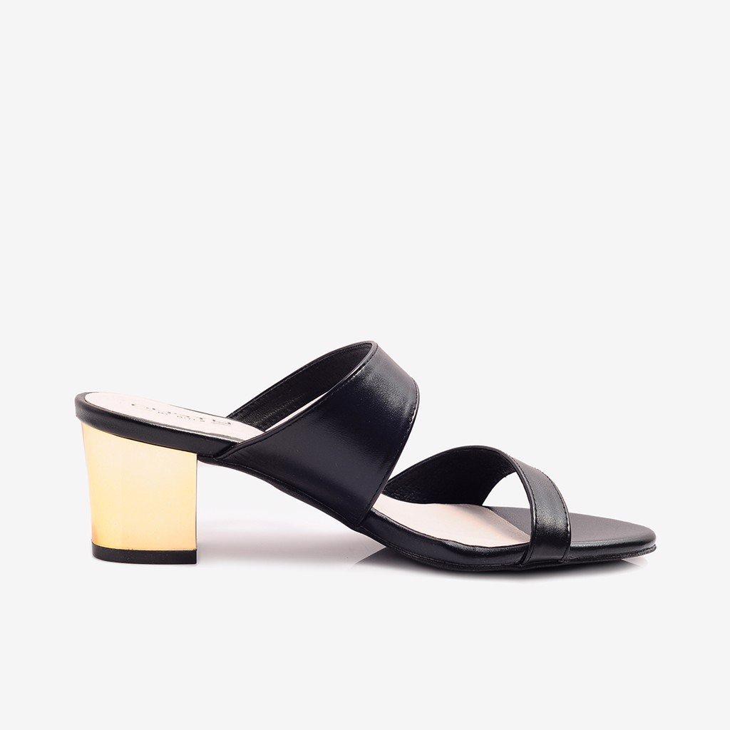 [Mã WABRBT502 giảm 10% đơn 250k] Dép Cao Gót Da Thật Nữ Gosto Appearl GFW014600DEN (Đen)