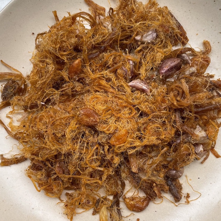 Heo Sợi Cháy Tỏi Siêu Cay, Ăn Vặt Hà Nội, Heo Cháy Tỏi Loại 200Gram - Chick Garden