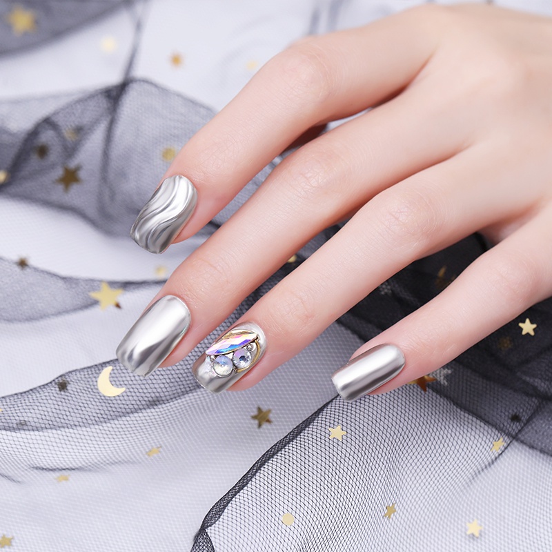 Bột phủ trang trí móng tay nghệ thuật UR SUGAR DIY tráng gương nhiều màu sắc tùy chọn