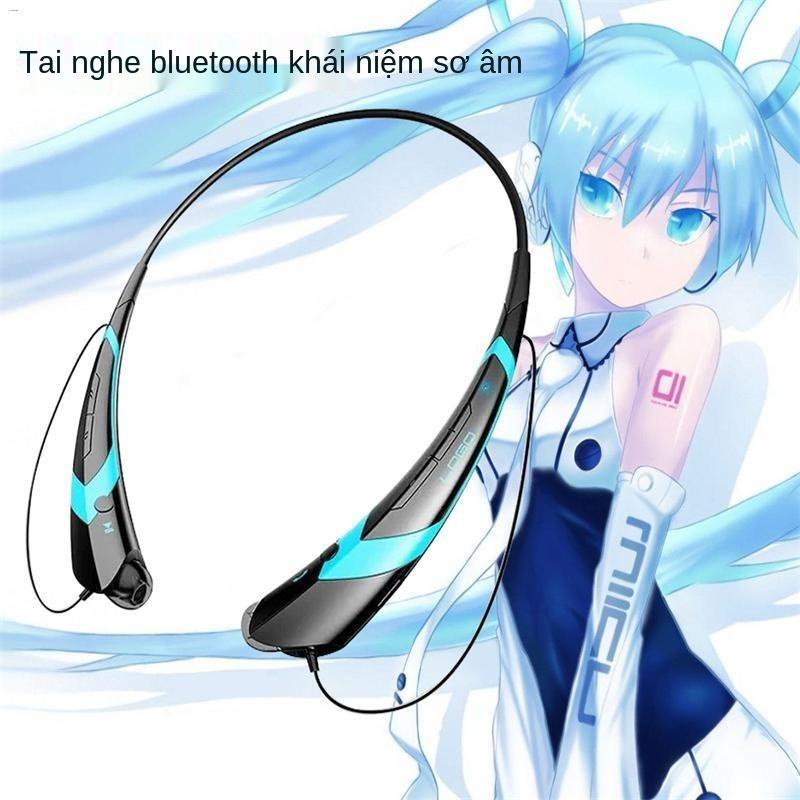 ♂▪Tai nghe Hatsune Miku chạy in-ear đa năng Bluetooth thể thao không dây