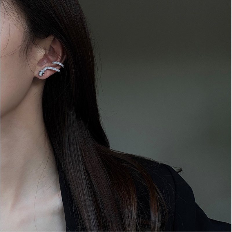Đôi Khuyên Tai Hình Rắn Đính Đá Thời Trang Cho Nữ