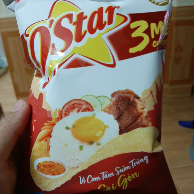 Snack O'Star 3 miền chất việt vị cơm tấm sườn trứng Sài Gòn 32g mới.