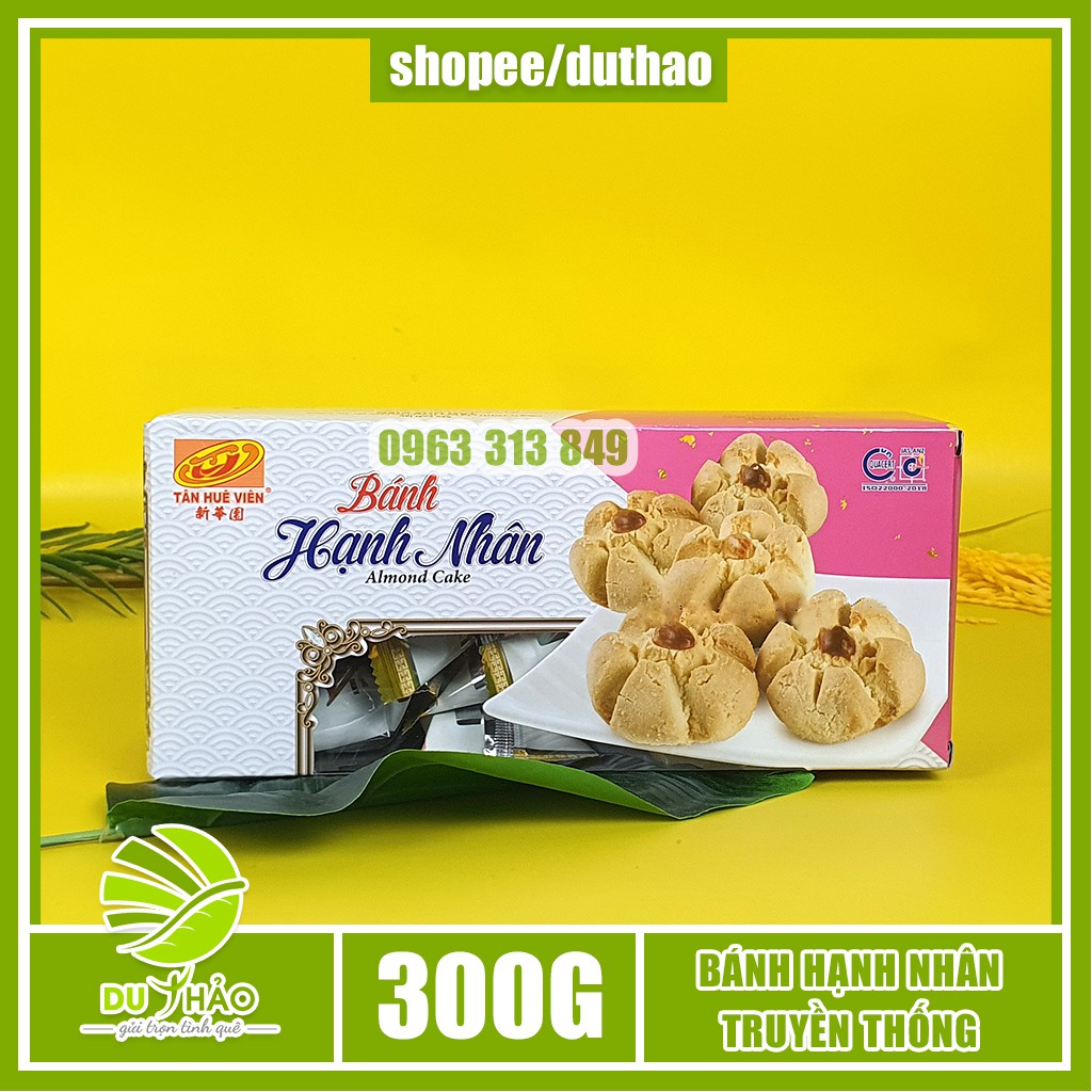 Bánh hạnh nhân truyền thống Tân Huê Viên - Bánh bột đậu hộp 300g, đặc sản Sóc Trăng chính gốc