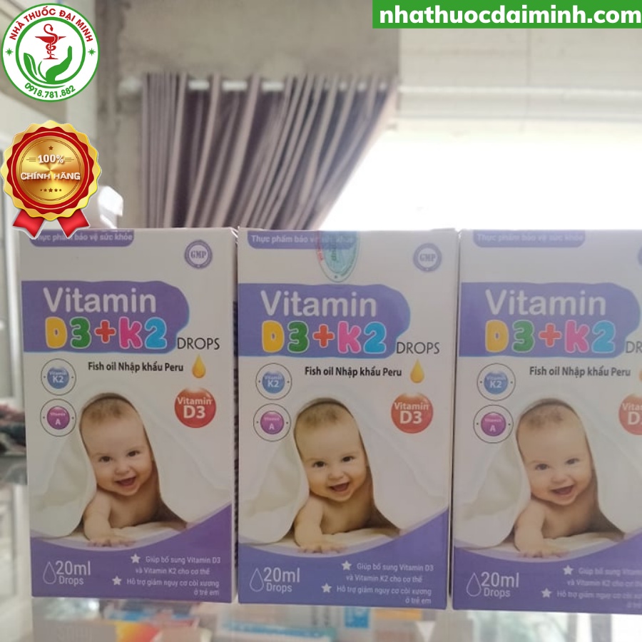 Vitamin D3 K2 Nhỏ Giọt Lọ 20ml - Bổ Sung Vitamin D3 K2 Cho Trẻ Sơ Sinh Và Trẻ Nhỏ