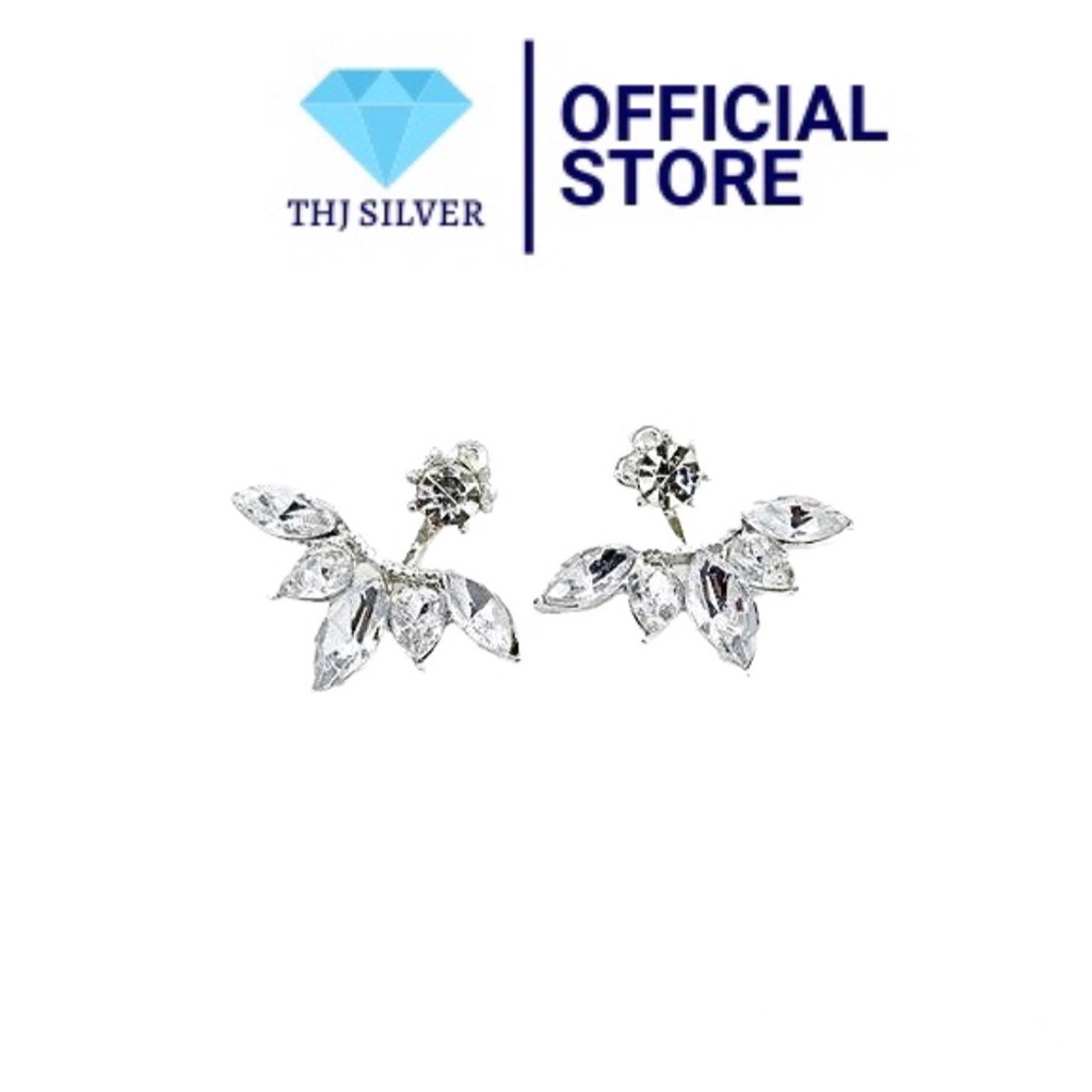 Bông tai nữ hoa xòe sang trọng ,sáng đẹp - THJ SLIVER