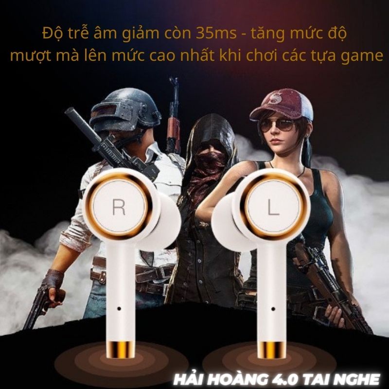 Tai Nghe Bluetooth True Wireless L2, Tai Nghe Không Dây Mạ Vàng Cảm Ứng Chống Nước, Chống Ồn, Bass Sống Động