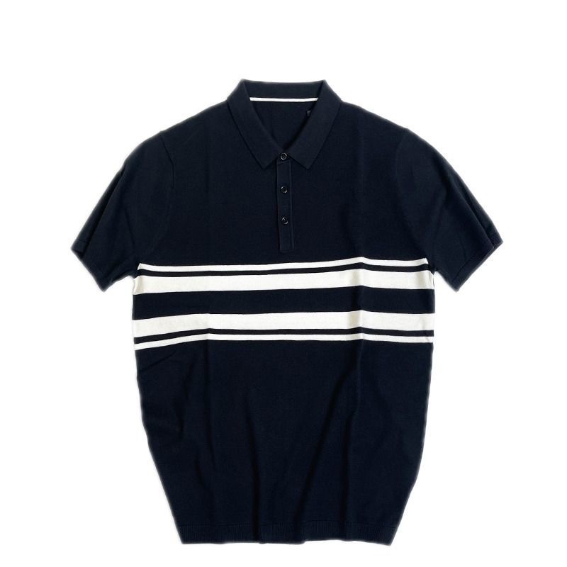 Bán Chạy!F &amp; X Áo Thun polo Dệt Kim Lụa Lạnh Mỏng Cao Cấp Tay Ngắn Kẻ Sọc Thoáng Khí Phong Cách Nhật Bản Thời Trang Mùa Hè Mới 2022 Cho Nam