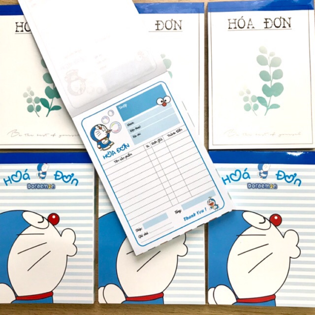 Hoá đơn 1 liên Doremon - Lá Xinh - kitty - mèo thần tài