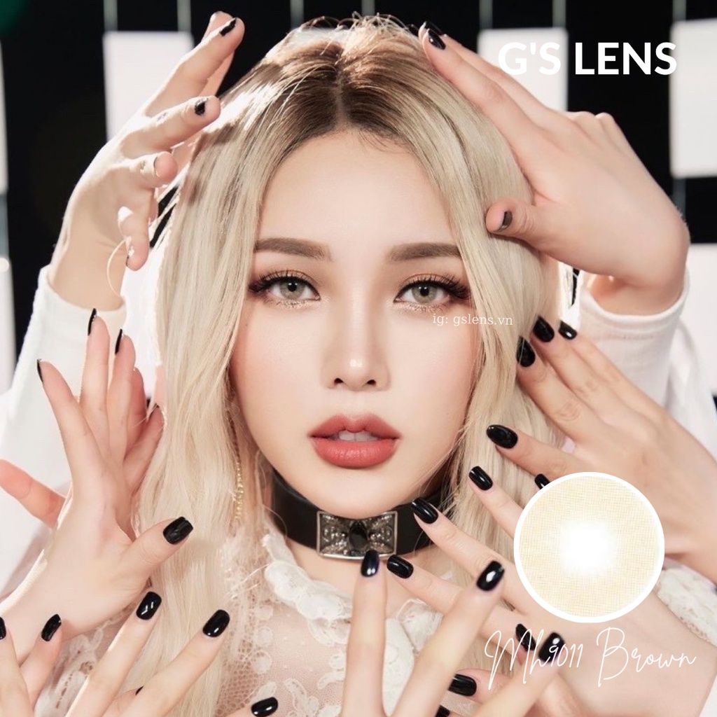 Lens Mắt Kính Áp Tròng Nâu Tây Sáng Không Giãn SWEET 14.2mm Có Từ 0 Đến 6 Độ Cận