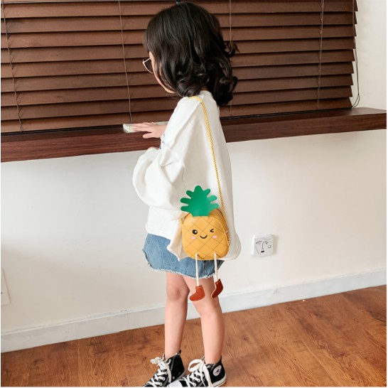 Túi đeo chéo mini cho bé trai bé gái Hạ Băng Designs - Hình Quả dứa