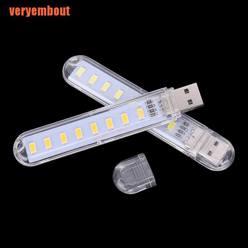 Đèn Led Mini 5v 8 Bóng Cổng Usb Gắn Máy Tính Di Động Tiện Dụng