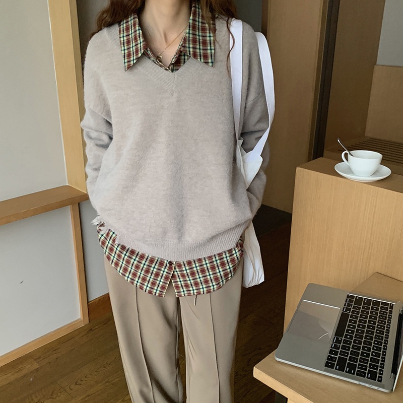 Áo sơ mi nữ Kẻ sọc caro dài tay Retro Cổ điển  Form rộng Sơ mi nữ Thu Đông Cao cấp Ulzzang Hàn Quốc Thời trang