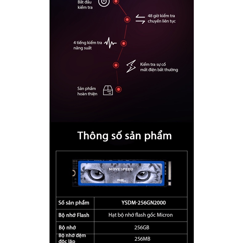 Ổ Cứng SSD MOVESPPED NVME M.2@PCle3.0 x 4 Dung Lượng 256GB - Sử Dụng Chip 3D NAND Cao Cấp - Tốc Độ Đọc 2800MB/S