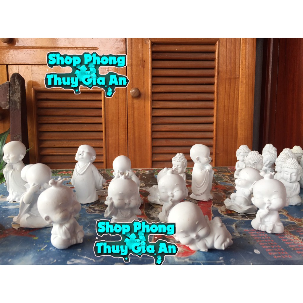 Tượng  Chú Tiểu Phong Thủy, Hàng Thủ công tại Việt Nam Trang trí Nội Thất, Bàn làm việc, bể cá (Bộ 03 tượng)) | BigBuy360 - bigbuy360.vn