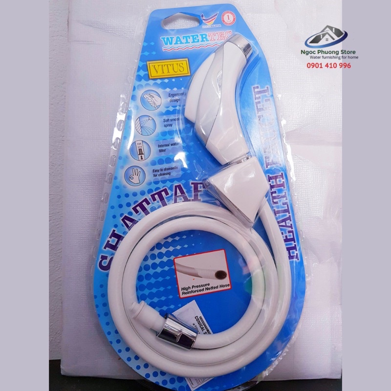 Vòi xịt vệ sinh nhựa ABS cao cấp dạng vỉ WATERTEC MALAYSIA - Mã WT001O