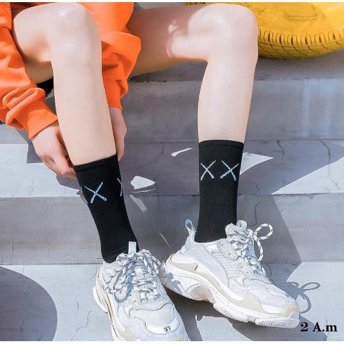 Tất Vớ Nam Nữ Cổ Cao Hoạ Tiết XX Thời Trang Nam Nữ Unisex Style Hàn Quốc