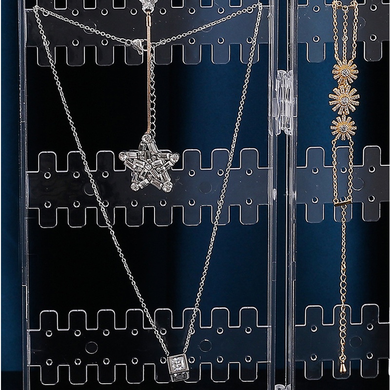 Giá trưng bày hoa tai/trang sức bằng acrylic có thể gập lại tiện dụng