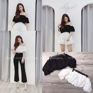 Áo trễ vai crop bồng