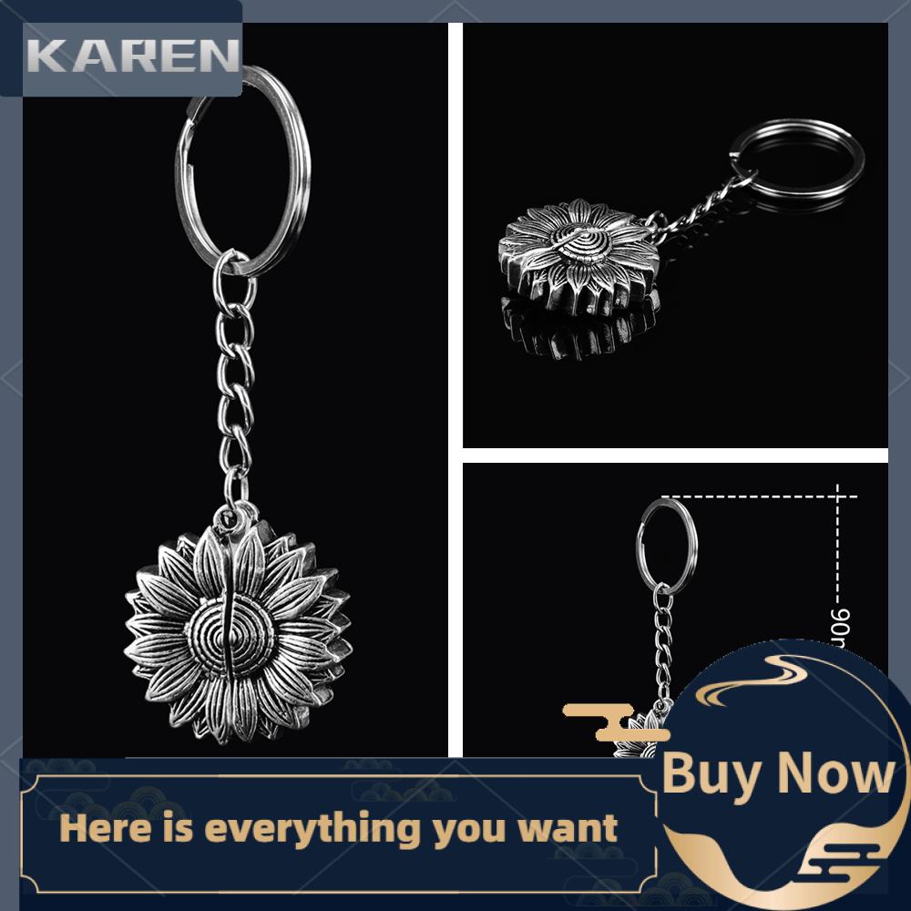 Móc khóa mặt hình hoa hướng dương cổ điển thời trang tùy chọn màu sắc cho nữ