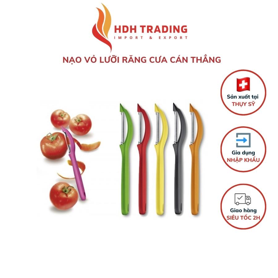 Dụng cụ nạo vỏ củ quả dao bào vỏ trái cây cán nhựa cầm thẳng nhập khẩu Thuỵ Sĩ