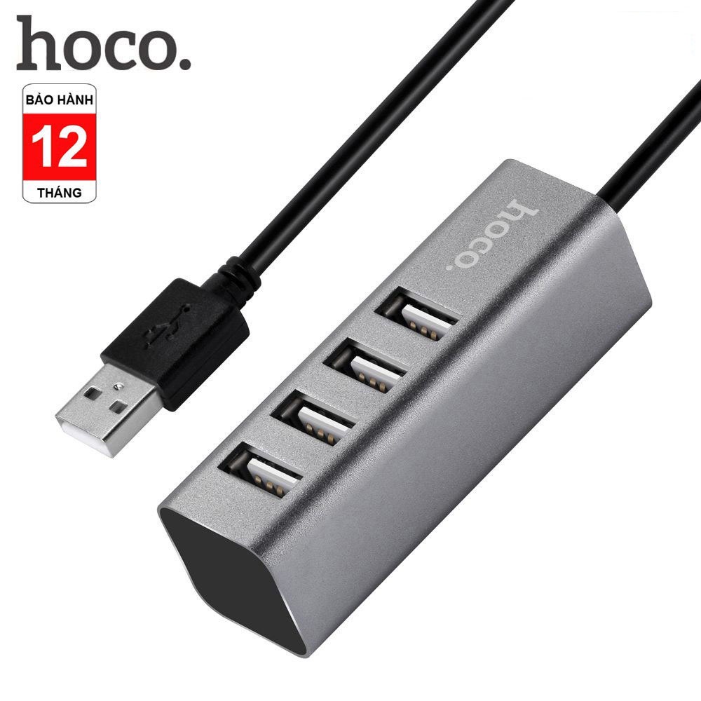 [BH 1 năm] Hub chia 4 cổng USB Hoco HB1, bộ chia cổng USB hàng chính hãng, bộ chuyển đổi USB tiện lợi, bảo hành 1 năm