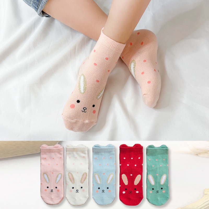 Set 5 Đôi Tất Cotton Mềm Mại Cho Bé Gái