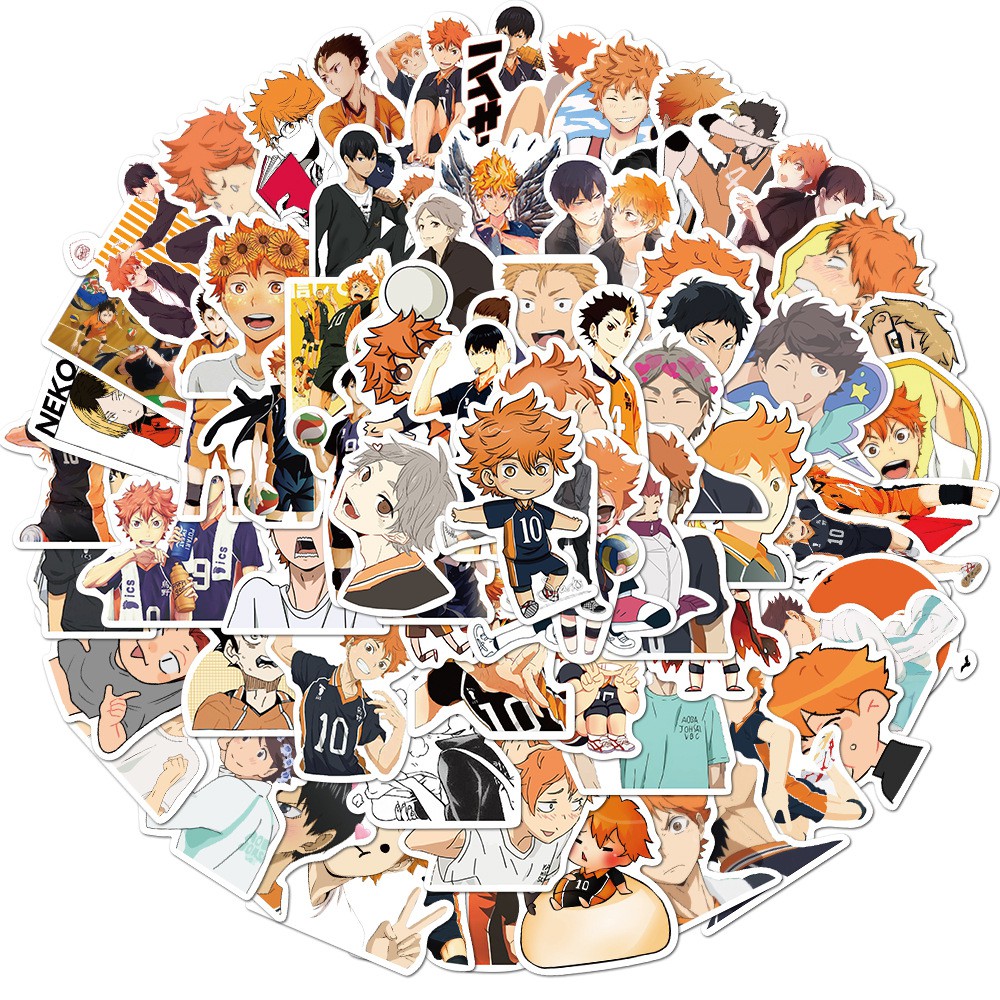 Y&amp;P| Bộ 102 nhãn dán họa tiết hoạt hình Haikyuu!!