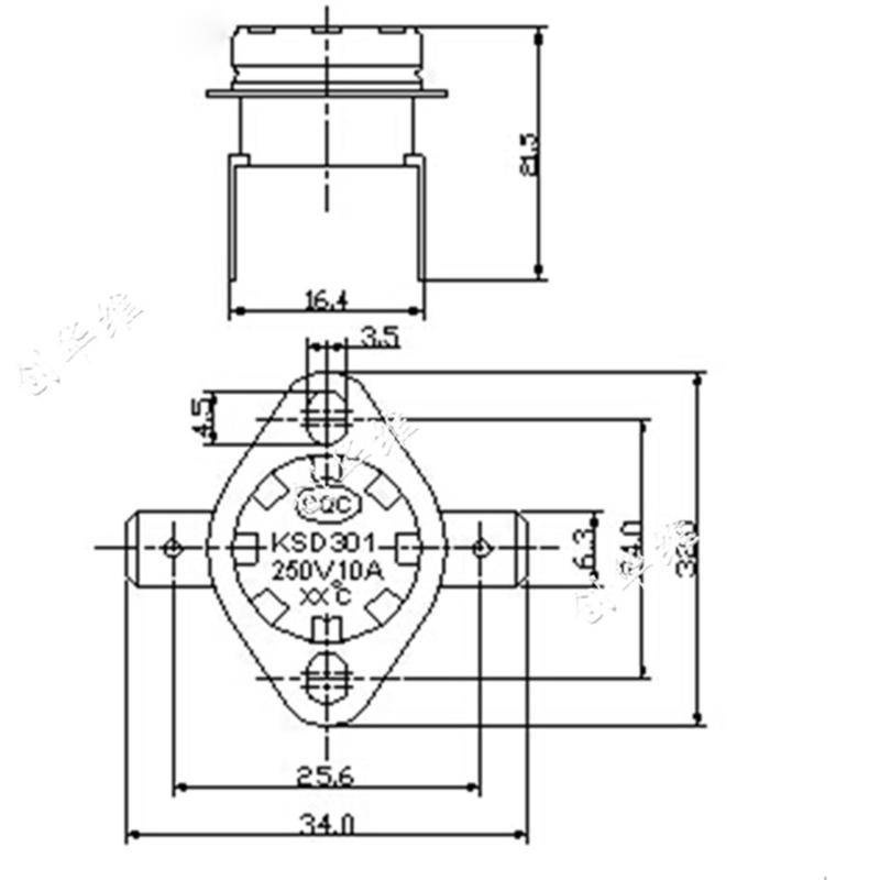 Thermostat ksd301 16a 250v 40 Độ 75 85 100 135 250c Chất Lượng Cao