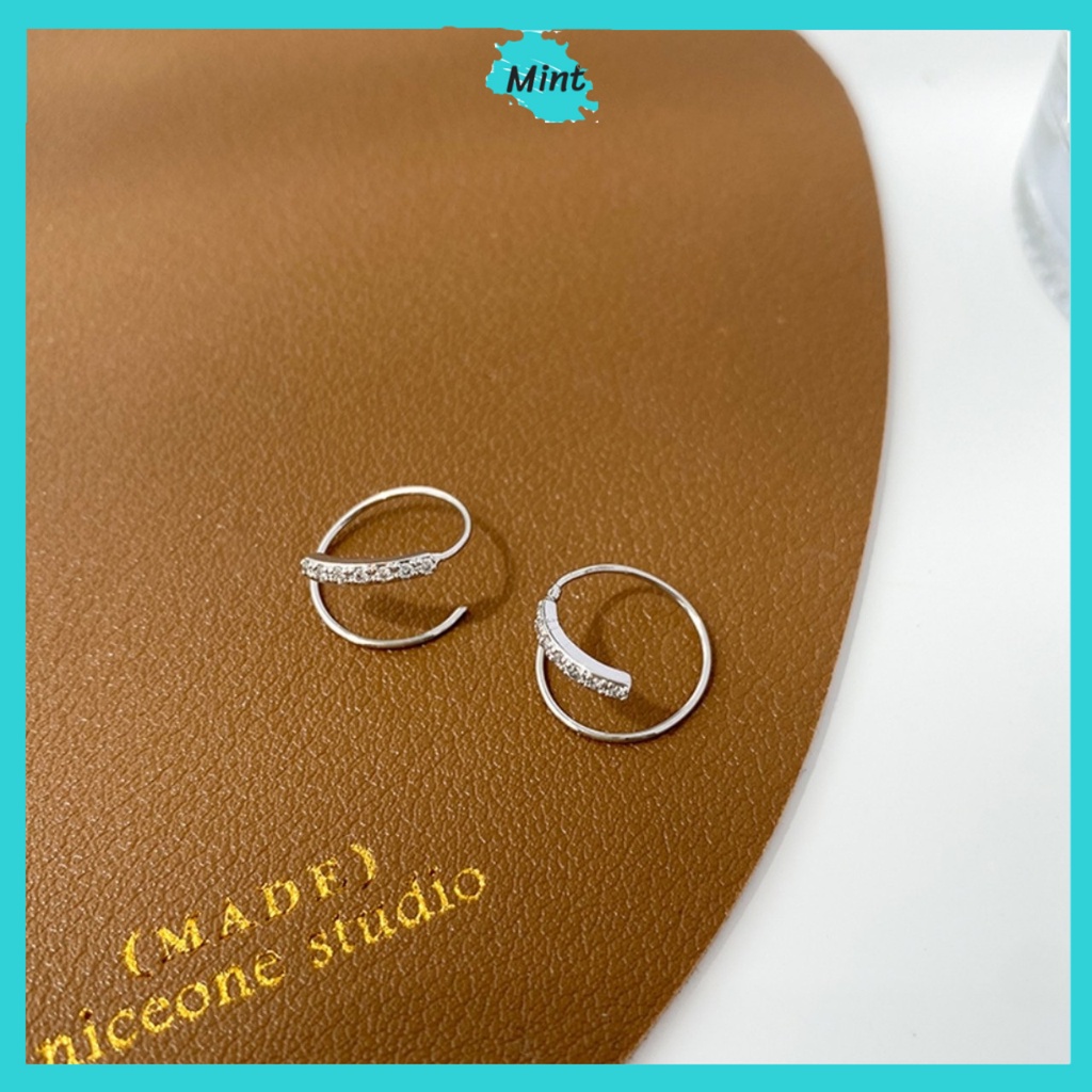 Khuyên Tròn ❤️KHÔNG GÂY DỊ ỨNG❤️ Khuyên Xoắn Đính Đá Đơn Giản Phong Cách Hàn Quốc