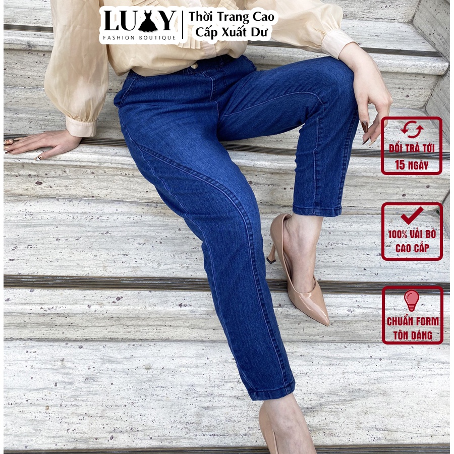 Quần bò nữ cao cấp cạp chun co giãn 4 chiều V201 Luxy đủ size từ 40kg-75kg