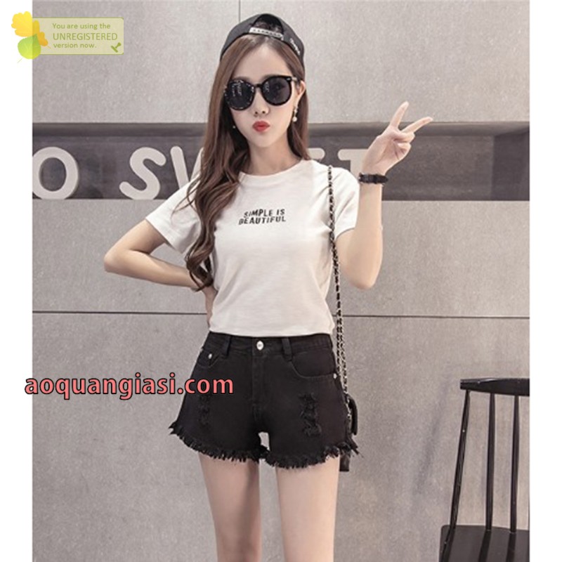 Quần short kaki lai rách MT190