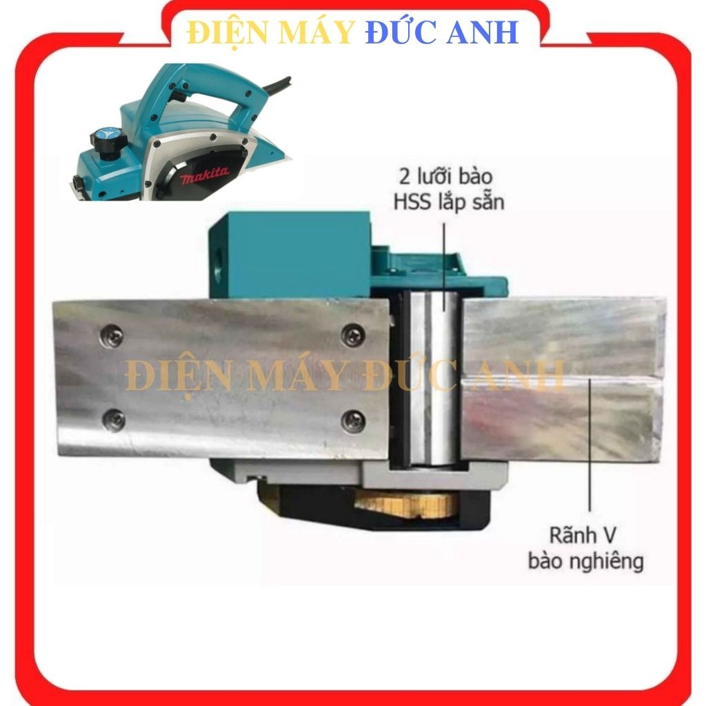 Máy bào gỗ Makita N1900B 600W 82mm mini cầm tay tặng kèm phụ kiện giá rẻ