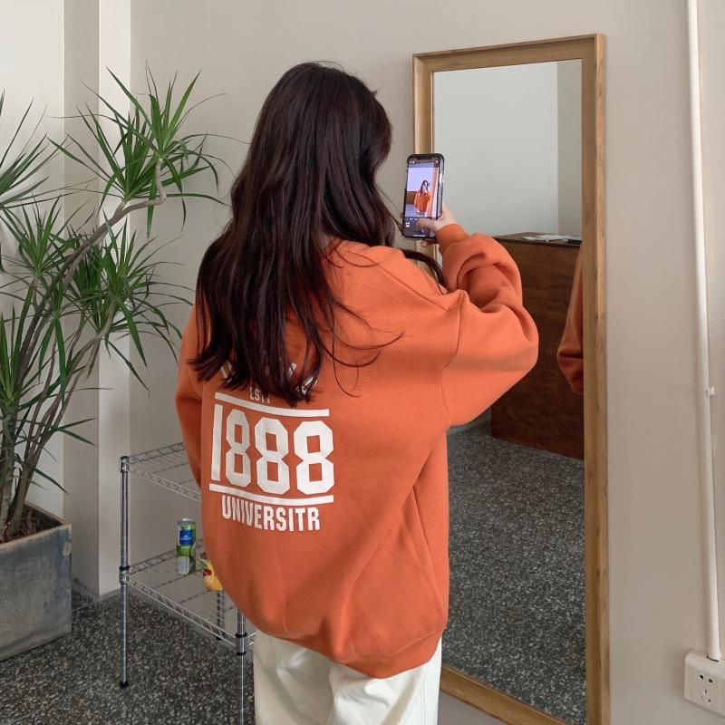 Áo sweater nữ tay dài màu trơn đơn giản thời trang phong cách Hàn Quốc