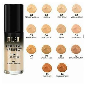 Kem nền che khuyết điểm, kem nền MILANI Conceal + Perfect 2-in-1 Foundation + Concealer - chumia