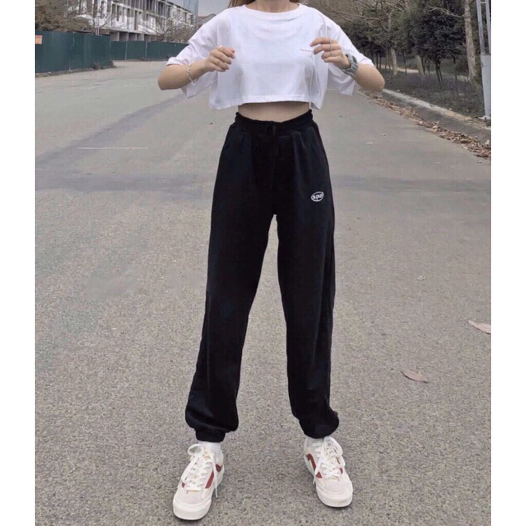 QUẦN JOGGER SPUN 3 MÀU UNISEX - QUẦN THUN NỈ SPUN ĐEN TRẮNG XÁM HOT 👗 👑