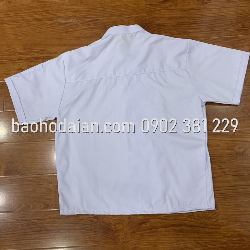 Áo đầu bếp vải kaki màu trắng túi tay cho nam nữ