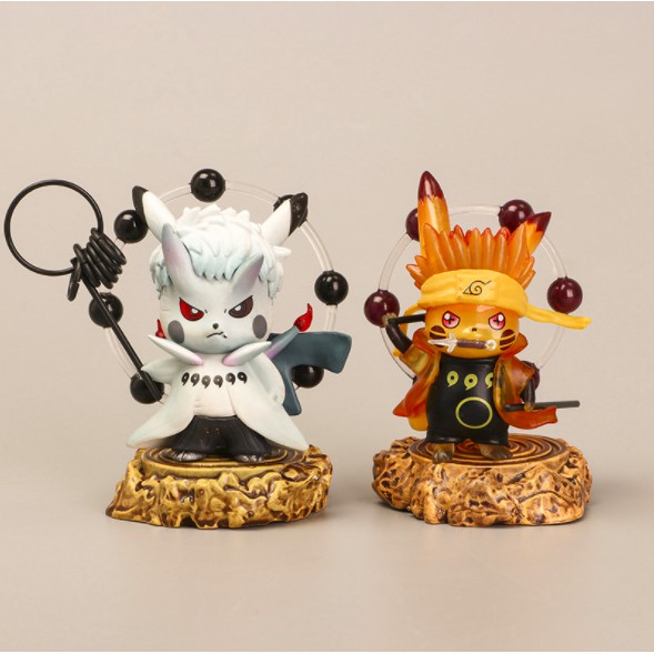 Mô hình Pikachu Naruto trang trí góc học tập, làm việc, góc gaming, làm giá đỡ VGA cao 11cm