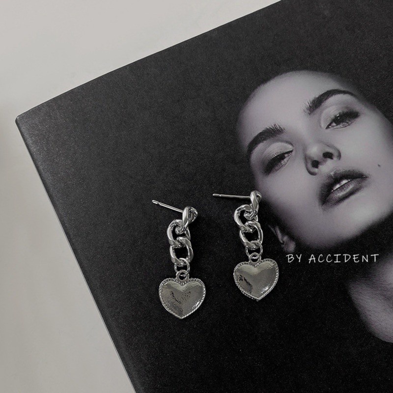 Khuyên Tai Dây Xích Hình Trái Tim Xinh Xắn  191118Bông Tai Thời Trang Sang Trọng Cao Cấp Cho Nữ