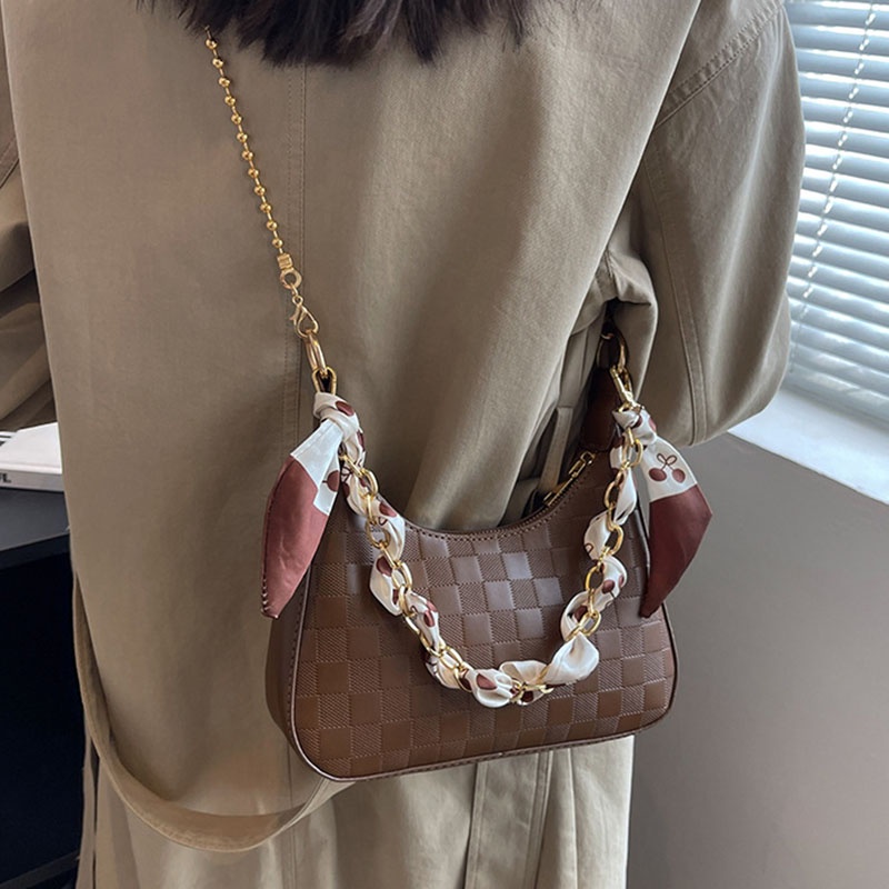 IELGY Túi Đeo Vai / Kẹp Nách Phối Dây Xích Thời Trang Dành Cho Nữ