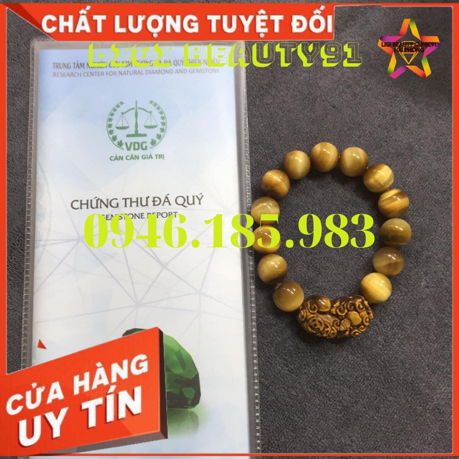 Đá mắt hổ vàng 16 li là loại đá rất hiếm trong tự nhiên được mệnh danh là “Chiêu Tài Thạch”với nguồn năng lượng rất lớn
