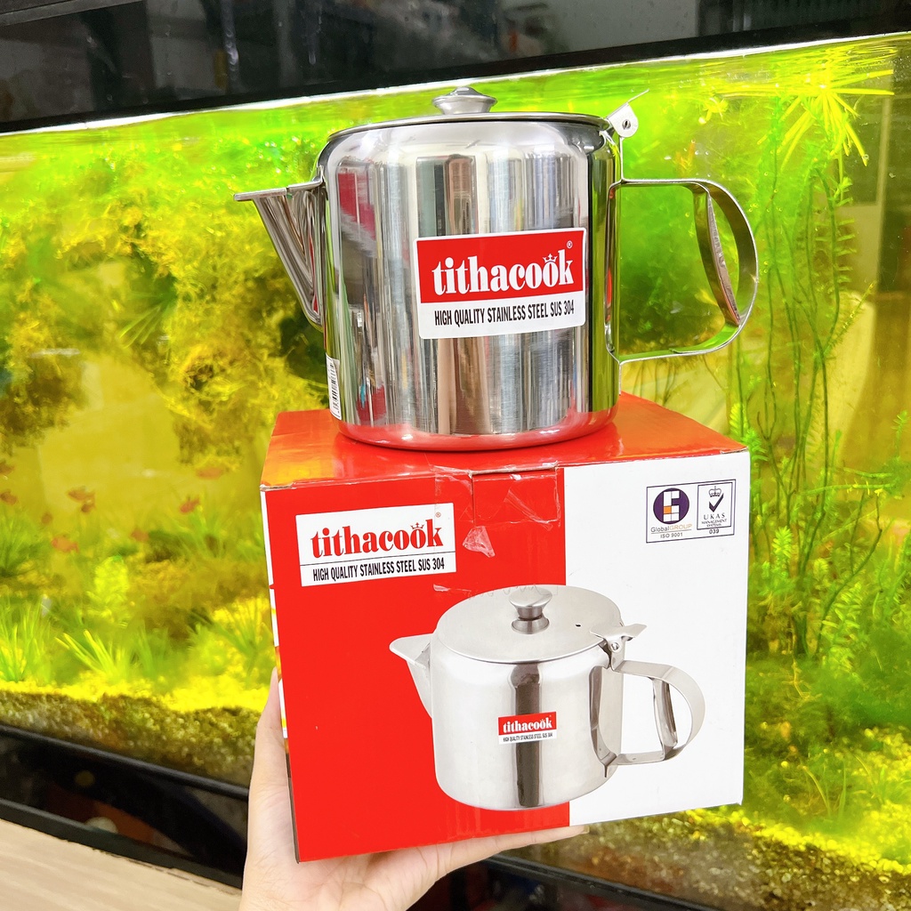 CA INOX , CA NƯỚC CÓ NẮP SUS 304 - BÌNH TRÀ INOX 304 CÓ NẮP 1.5 LÍT