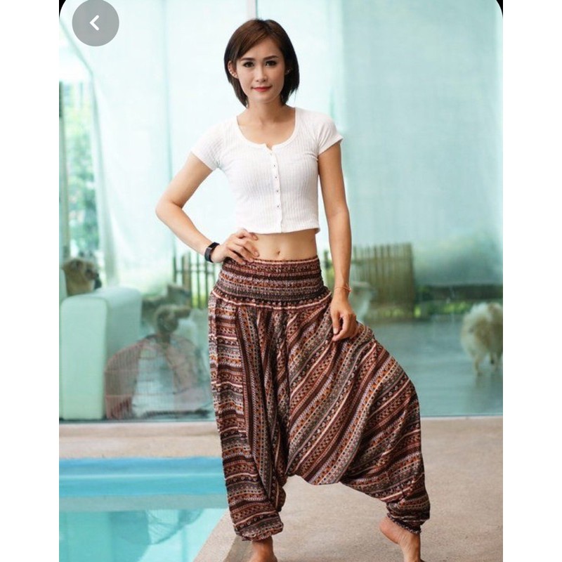 [47-65ký/chọn màu]Quần harem yoga dance lanh thái. | BigBuy360 - bigbuy360.vn