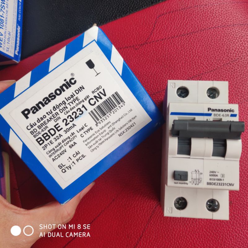 Át RCBO chống giật panasonic 32A, 40A, 50A, 63A chính hãng