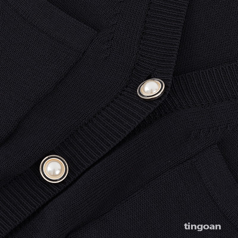 Áo croptop len mỏng đen tingoan VANILLA BABE TOP/BL | BigBuy360 - bigbuy360.vn