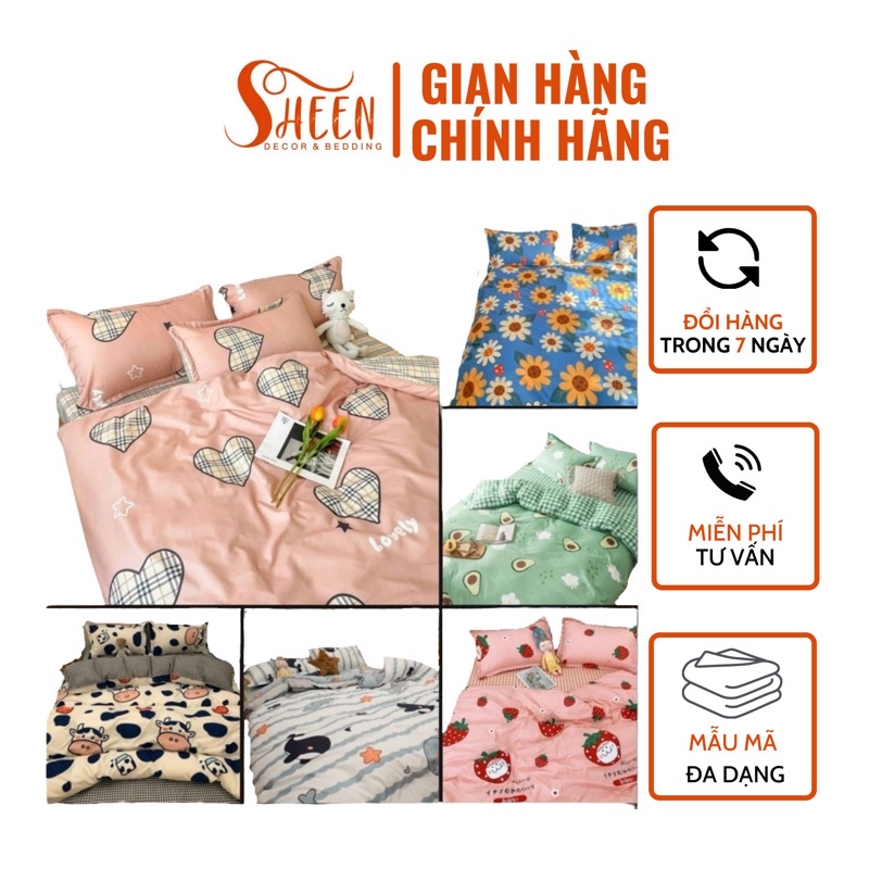bộ chăn ga gối Cotton poly đang yêu Sheen bedding,nhập khẩu hàn quốc ( mẫu y ảnh)