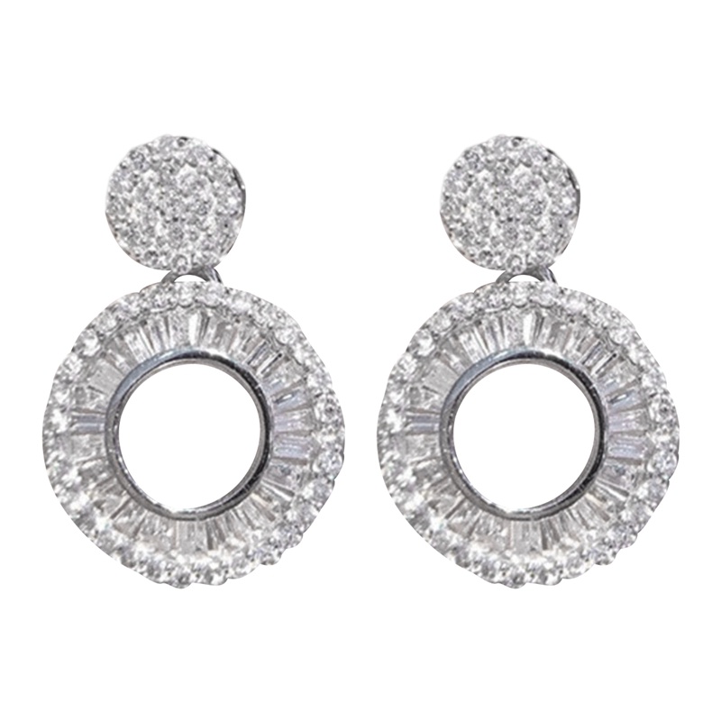 Đôi Khuyên Tai Dài Đính Đá Zircon Thời Trang Cho Nữ