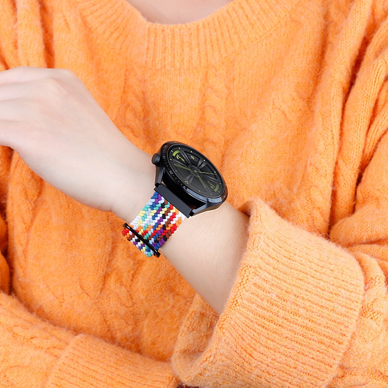 Dây Đeo Bằng Nylon Co Giãn Có Thể Điều Chỉnh Cho Đồng Hồ Thông Minh Huawei GT3 42mm 46mm Samsung Galaxy Watch 4 3 band