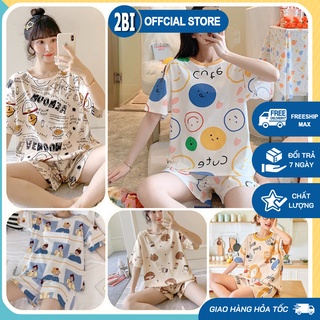 Set đồ bộ nữ quần lửng thun co giãn tốt bigsize,Đồ bộ nữ đồ mặc nhà đẹp dễ thương DB1 2Bi