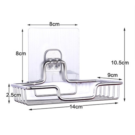 Giá Inox để giẻ rửa bát chống thấm nước không rỉ sét , có miếng dán siêu dính lên tường